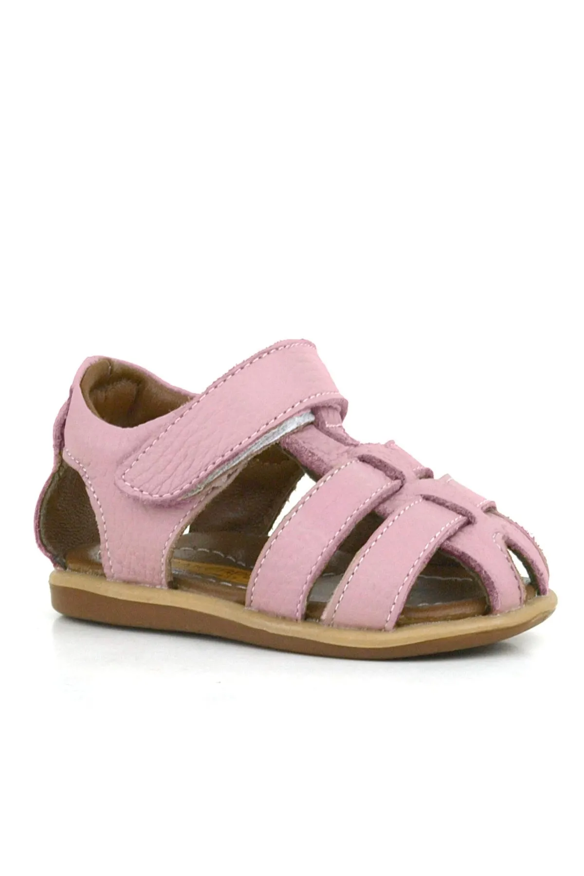 Hakiki Deri Pembe Yumuşak Bebek Sandalet Ayakkabı