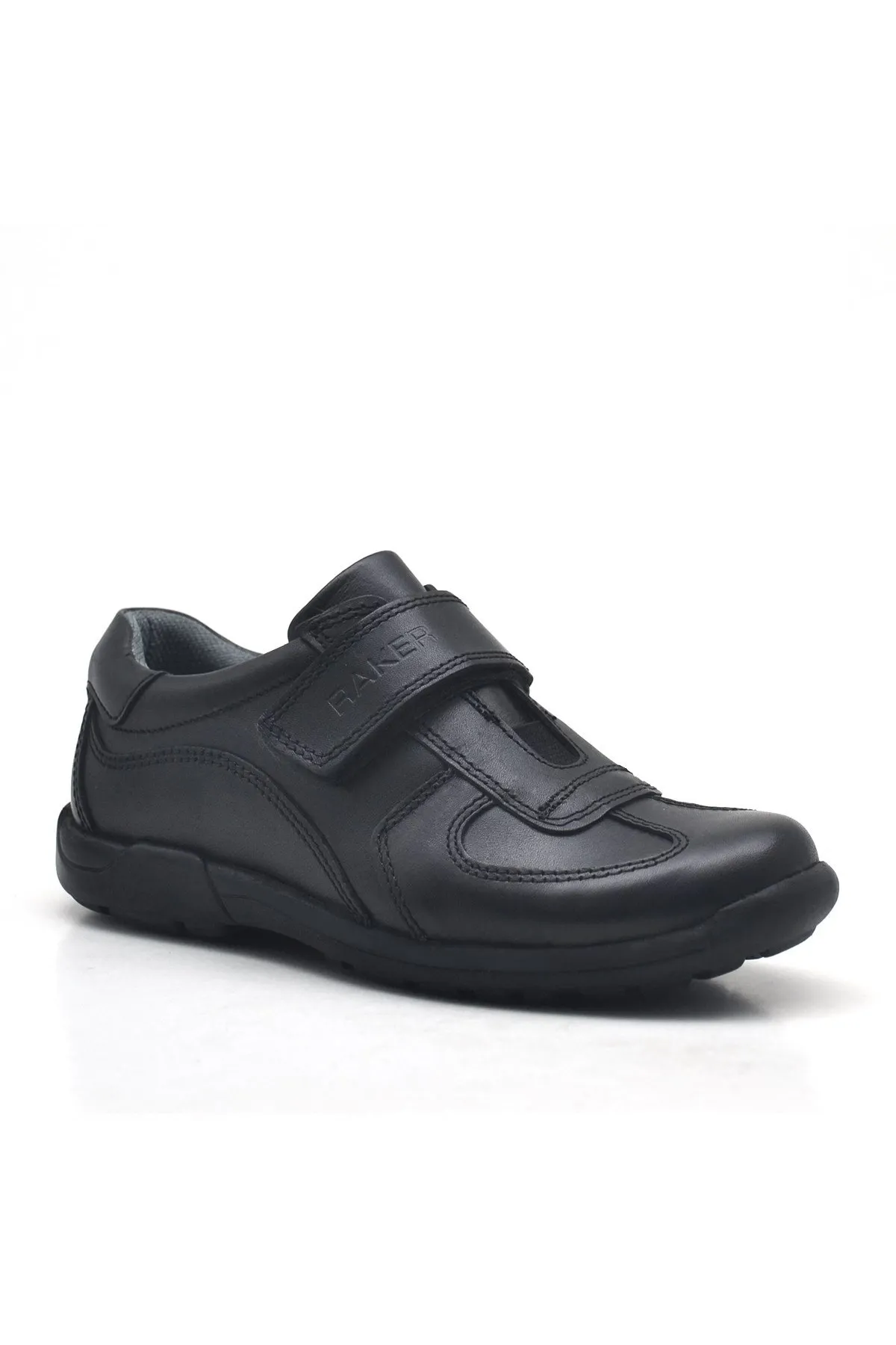 Hakiki Deri Siyah Cırtlı Erkek Çocuk Okul Ayakkabısı