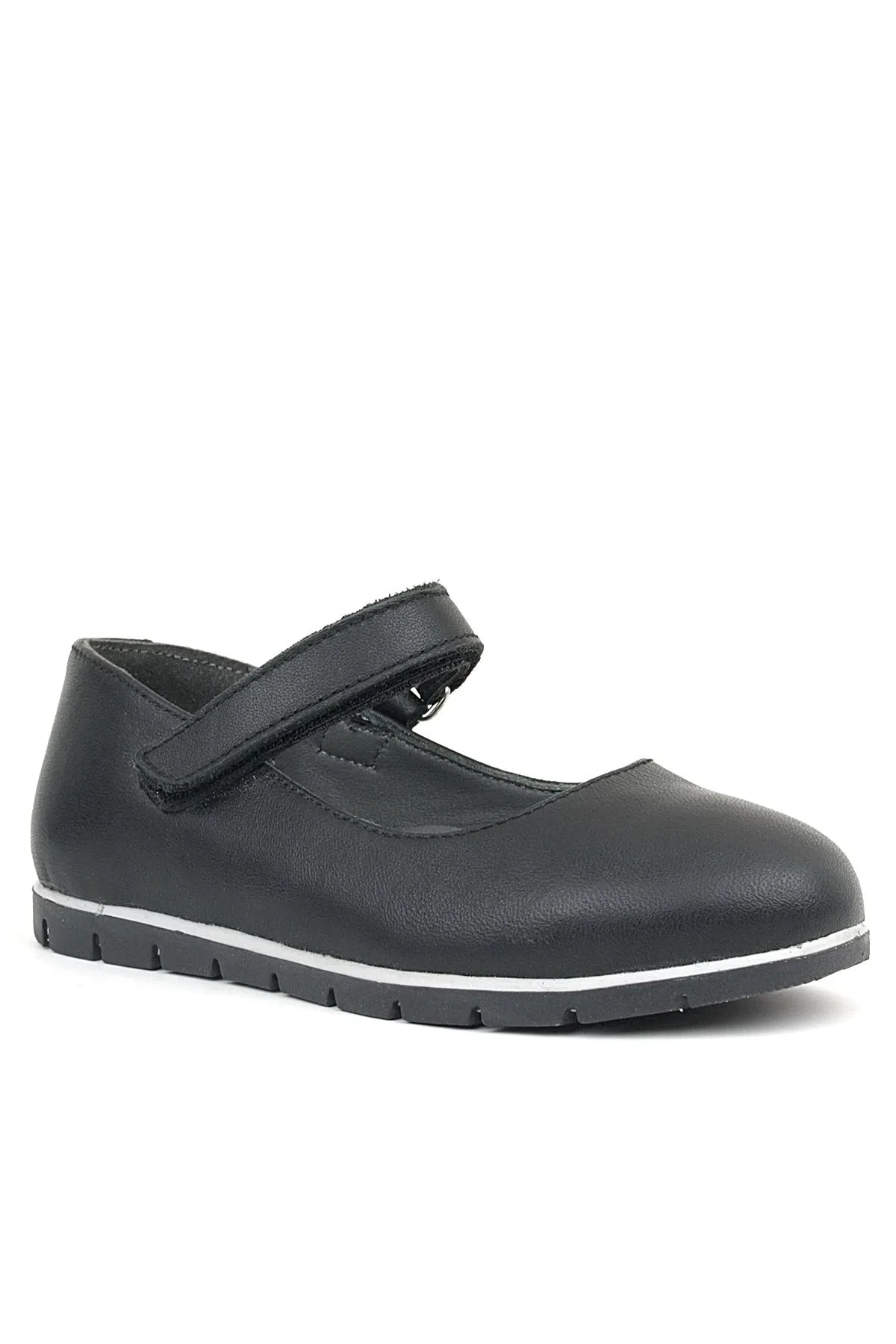 Hakiki Deri Siyah Kız Çocuk Babet