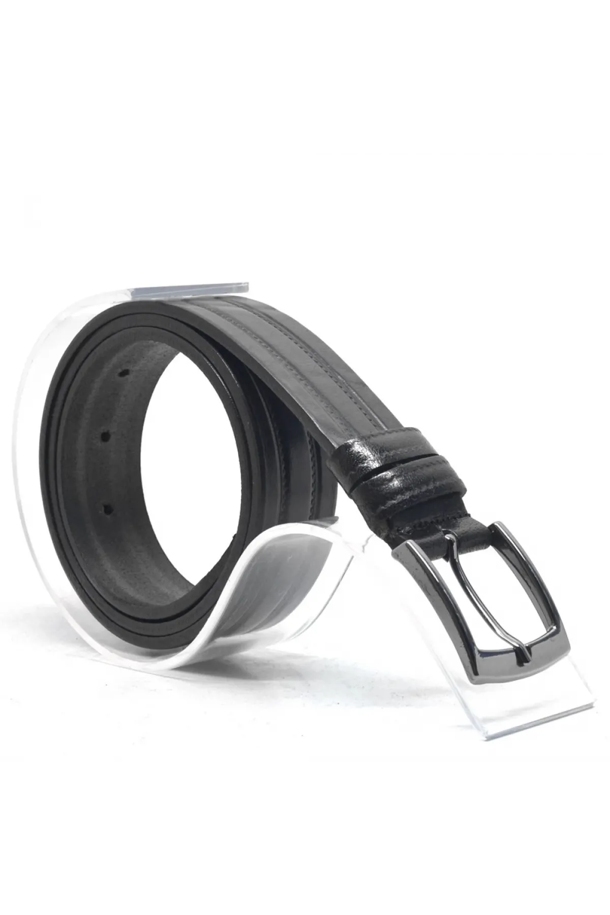 Hakiki Deri Siyah Klasik Erkek Çocuk Kemer