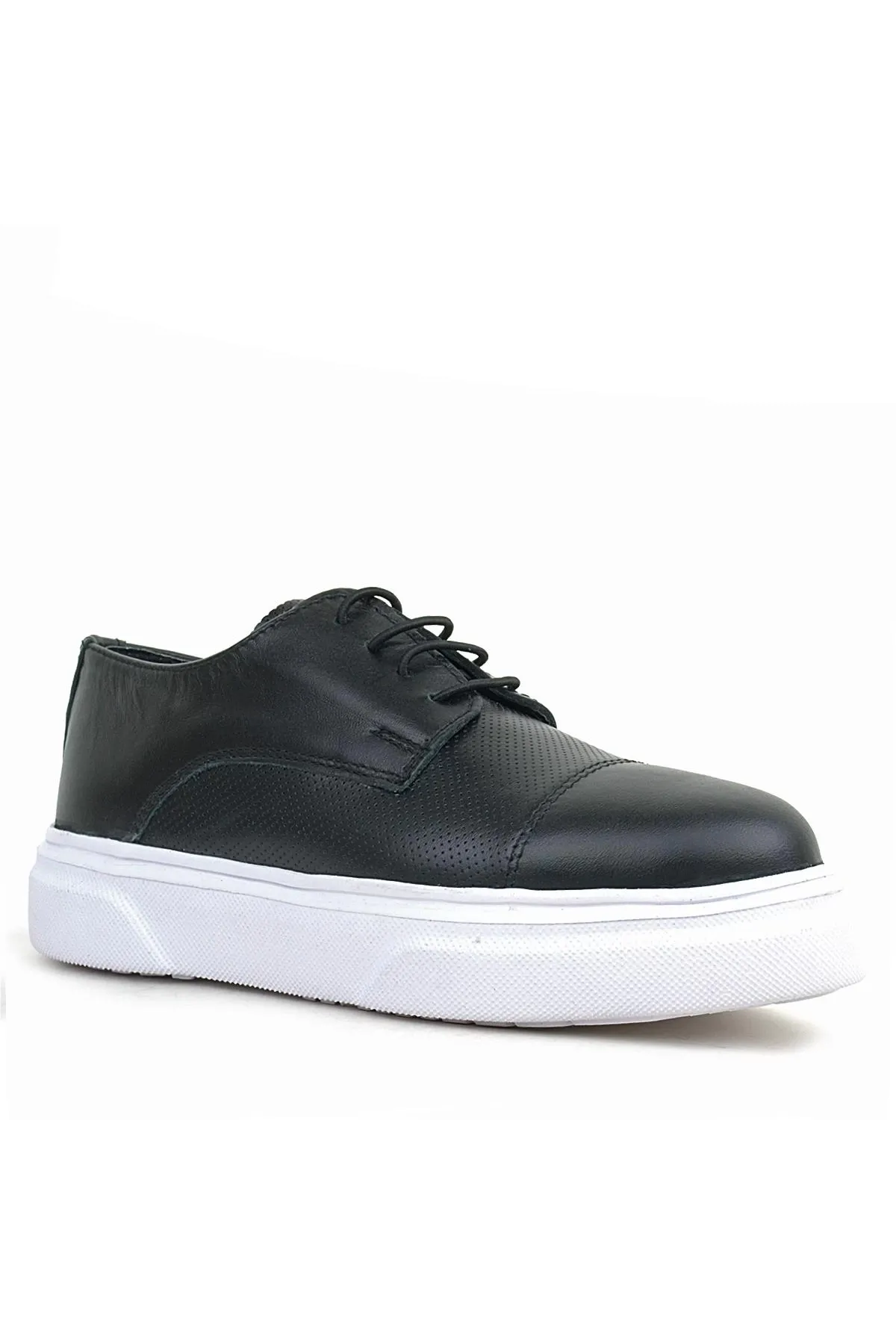 Hakiki Deri Siyah Yüksek Taban Çocuk Klasik Ayakkabı