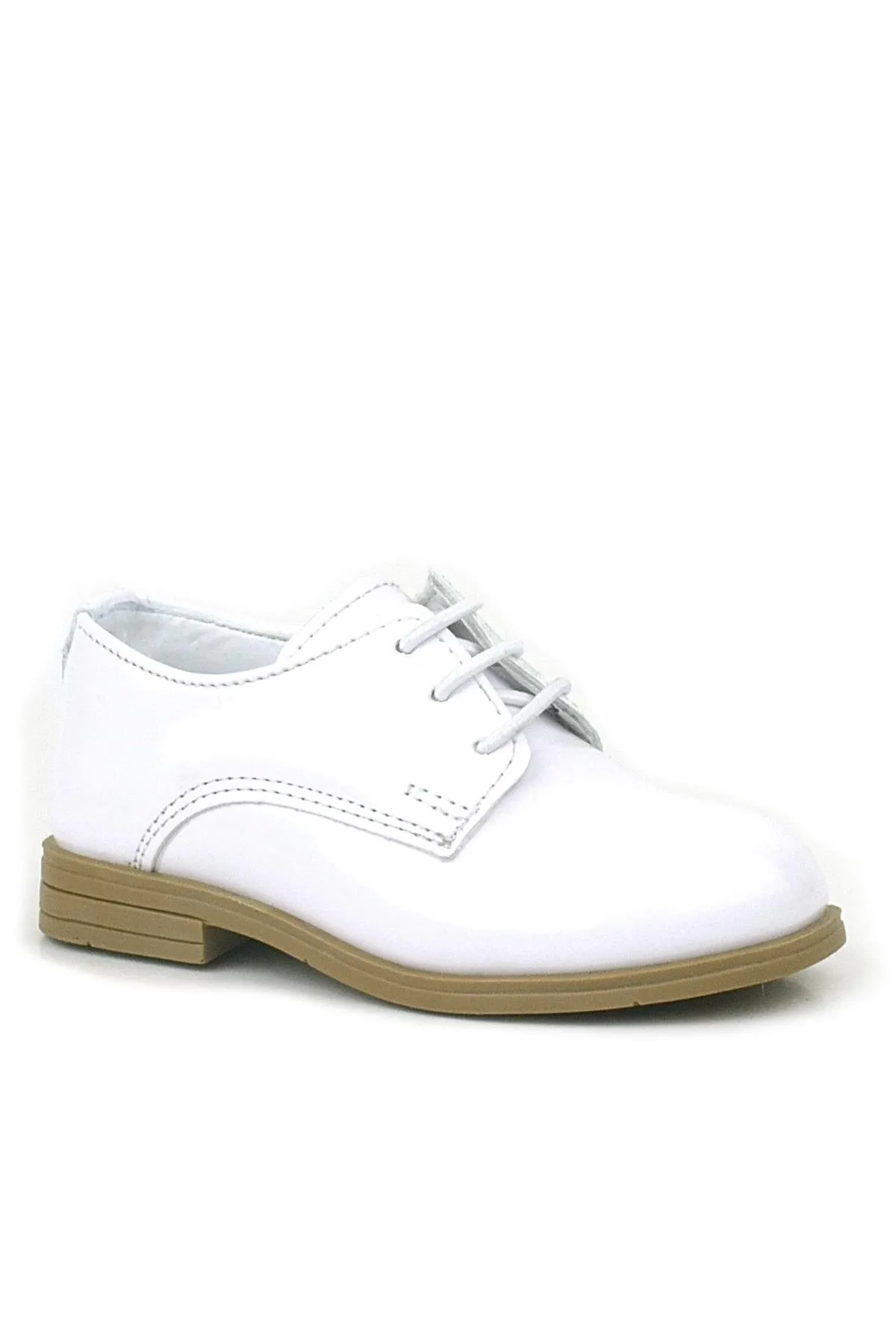 Beyaz Rugan Bağcıklı Oxford Çocuk Klasik Ayakkabısı