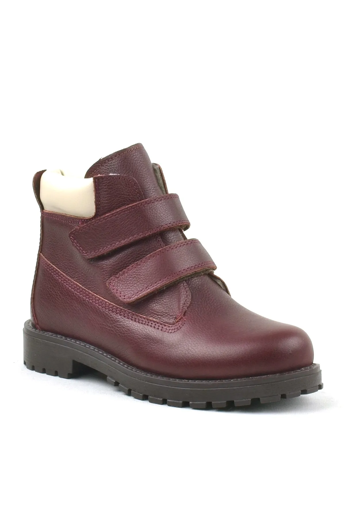 Neson Hakiki Deri Bordo Cırtlı Çocuk Bot