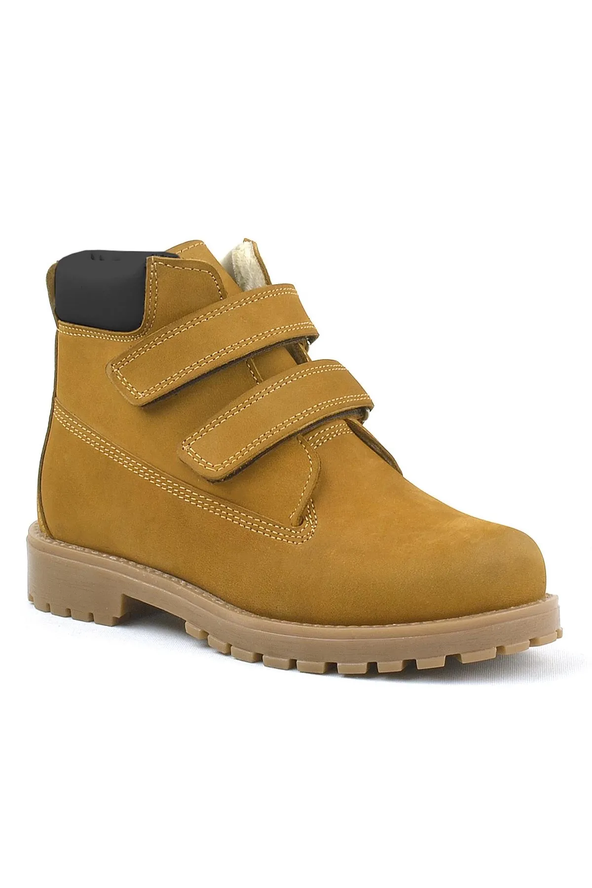 Neson Hakiki Deri Hardal Sarı Cırtlı Çocuk Bot