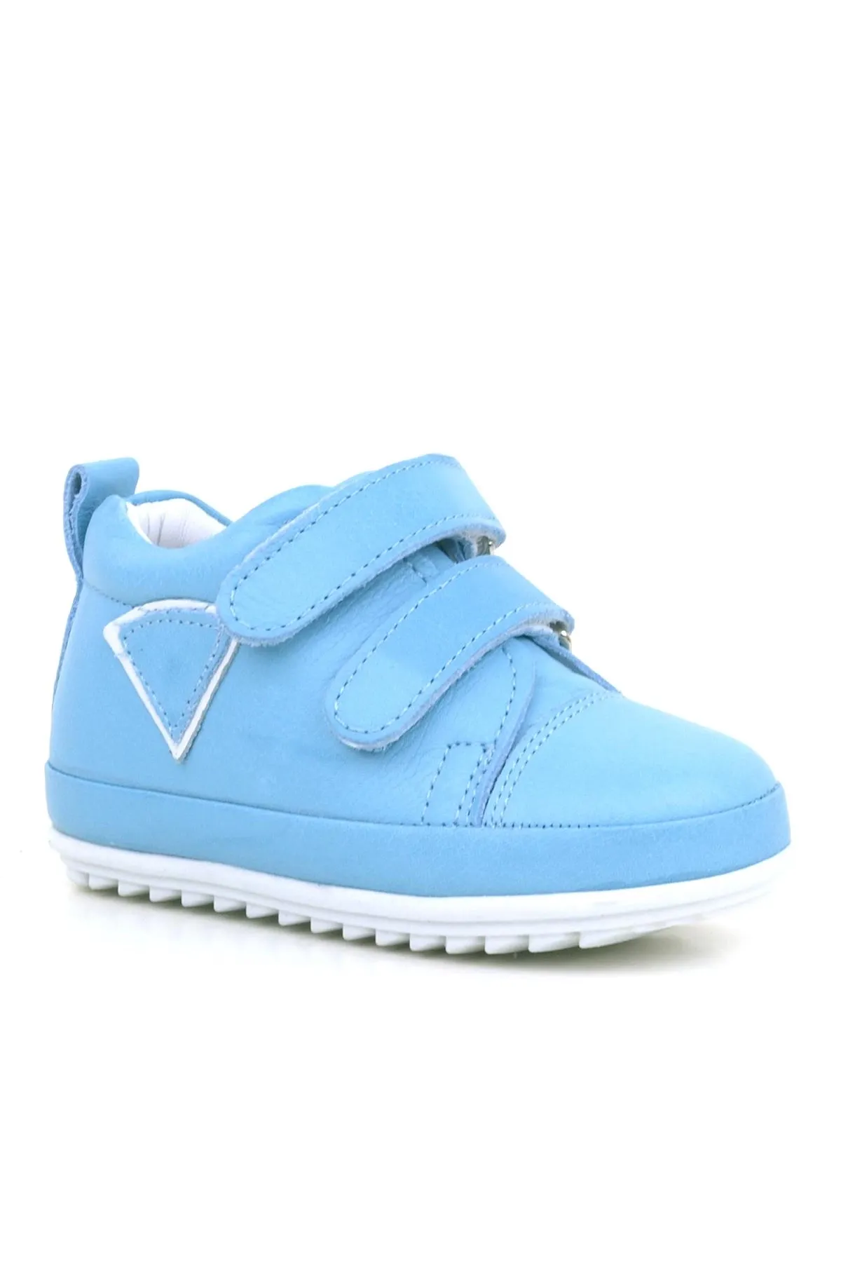 Scrat Hakiki Deri Mavi Beyaz İlk Adım Ayakkabı