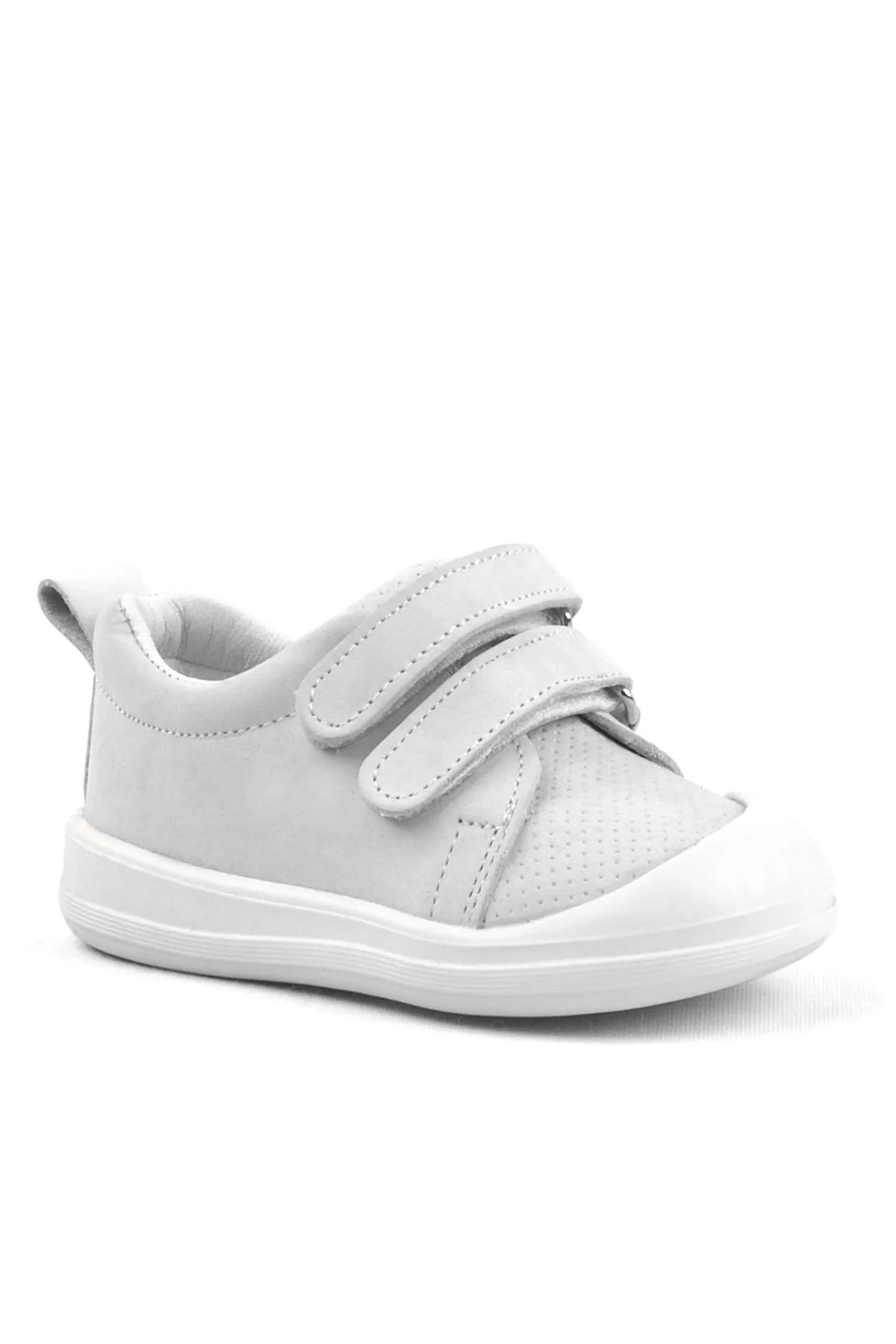 Sonic Hakiki Deri Beyaz Cırtlı Anatomik Bebek Spor Ayakkabı Sneaker
