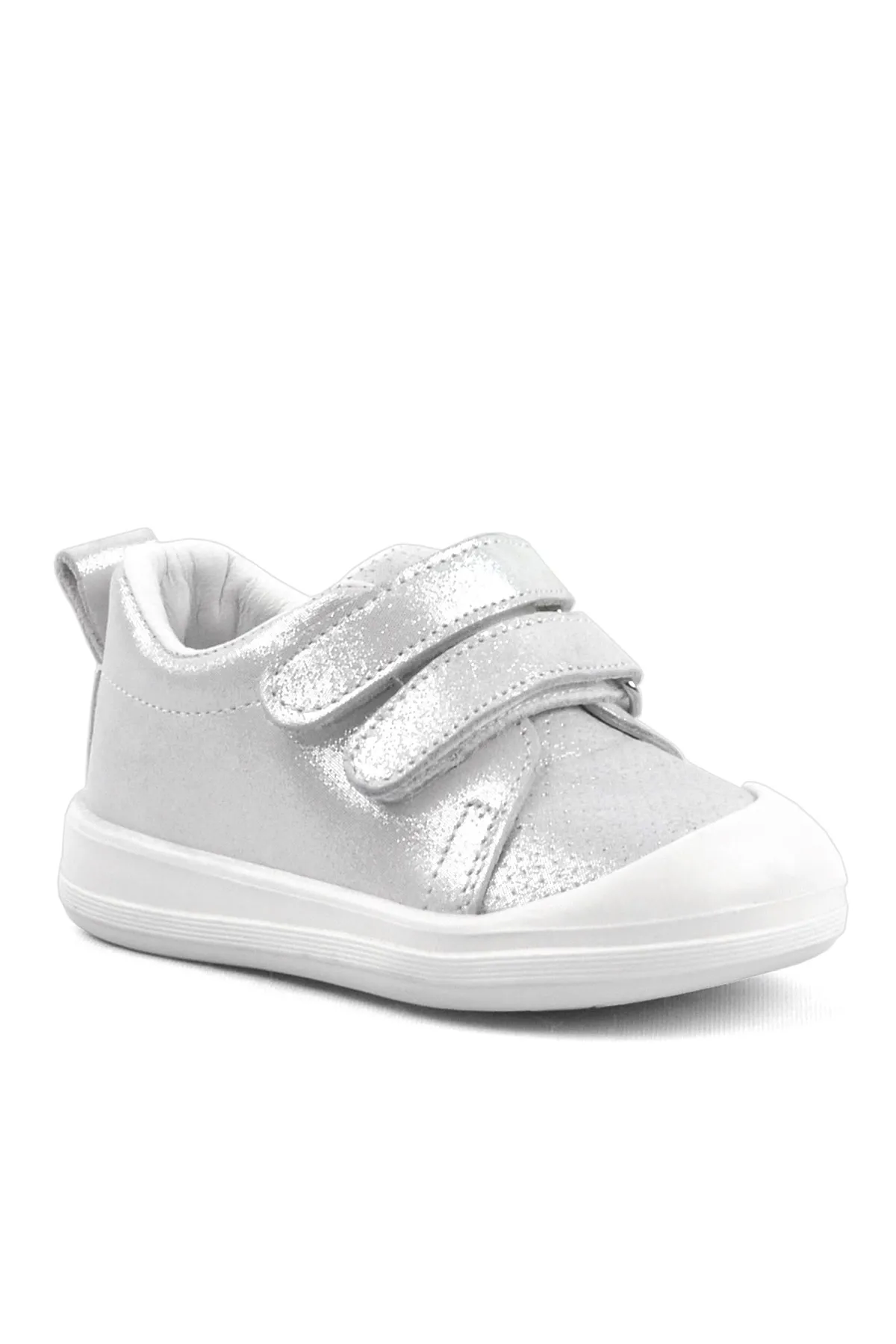 Sonic Hakiki Deri Beyaz Işıltılı Anatomik Bebek Spor Ayakkabı