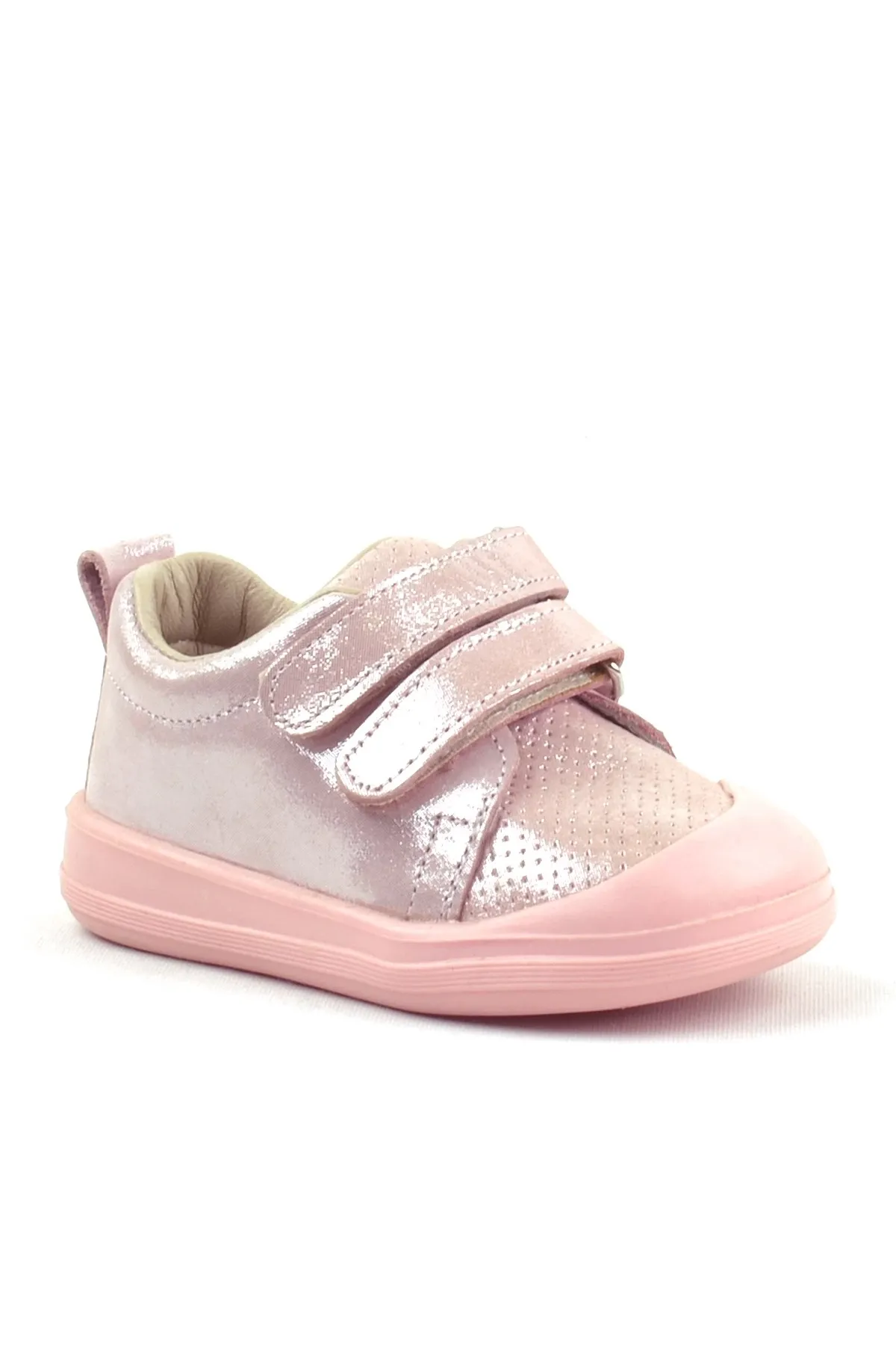 Sonic Hakiki Deri Pudra Işıltılı Anatomik Bebek Spor Ayakkabı