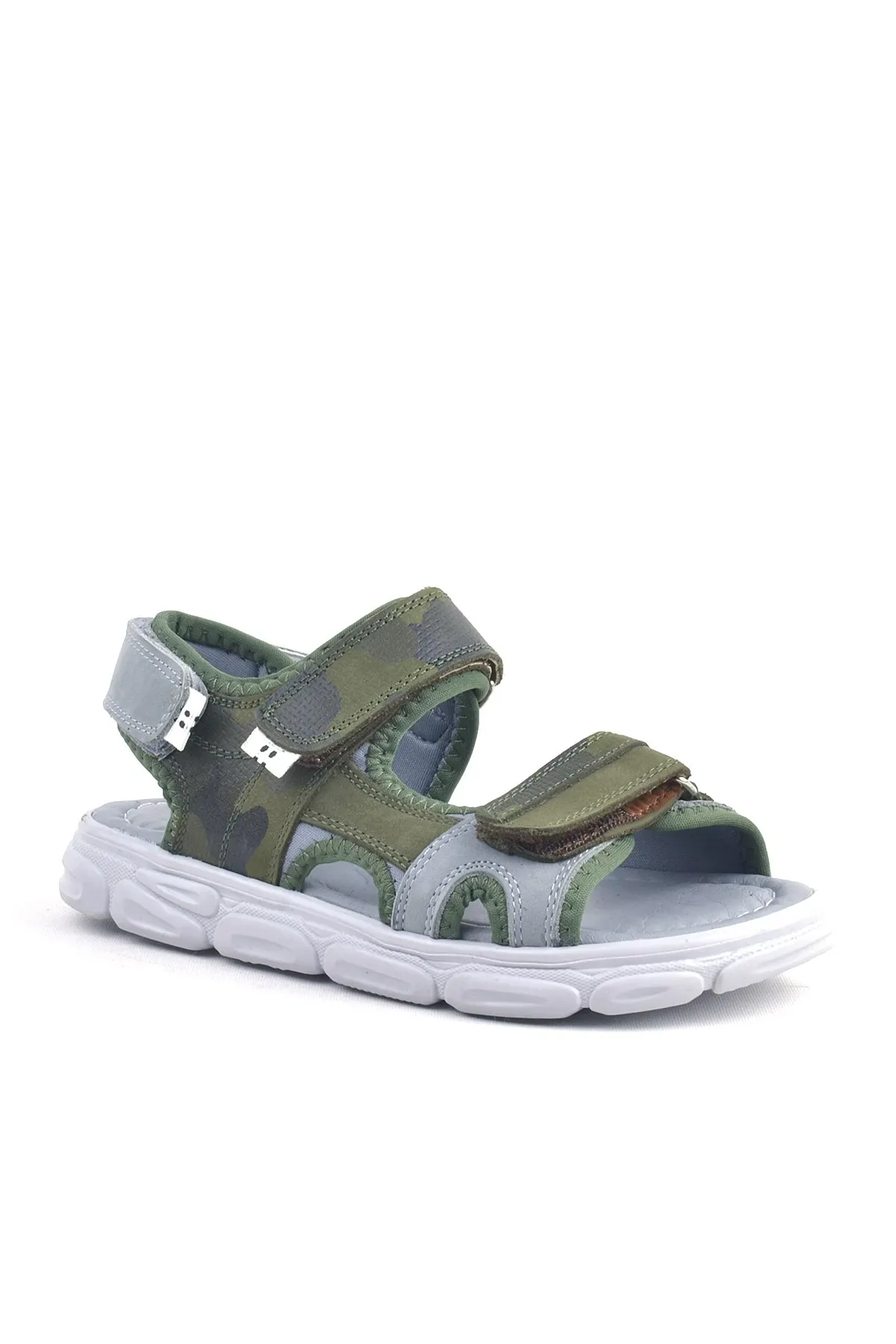 Wisps Hakiki Deri Haki Kamuflaj Çocuk Sandalet