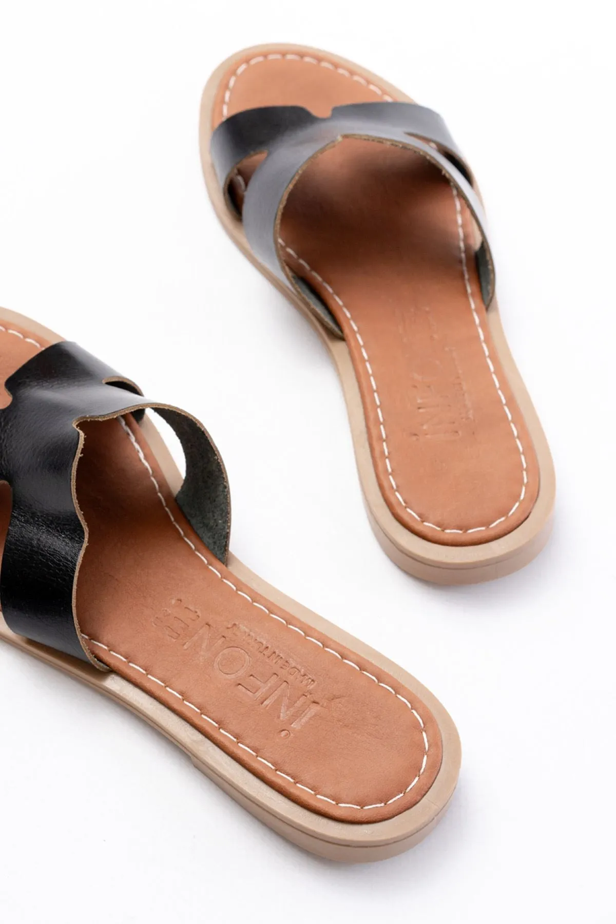 169-6100 Siyah Ortopedik Hakiki Deri Kadın Terlik