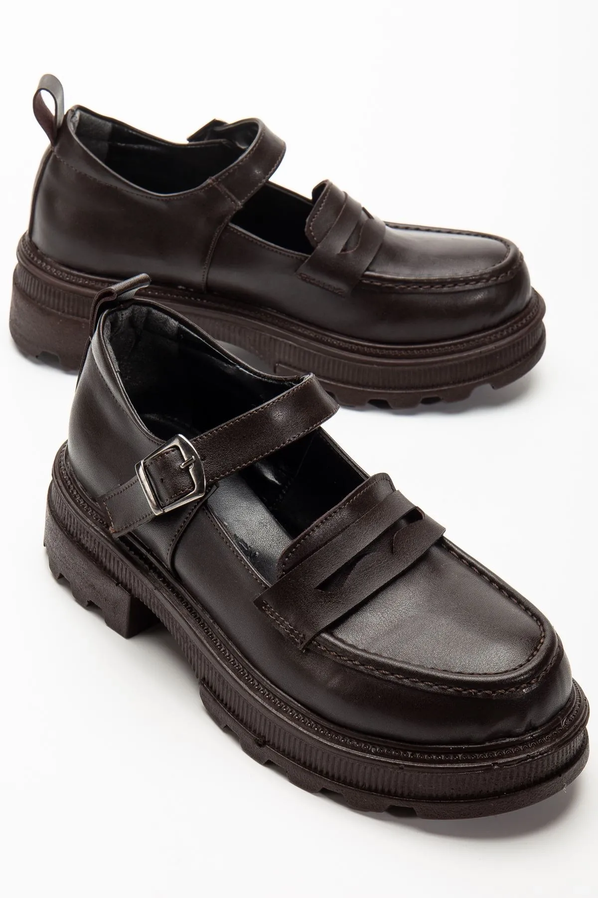 745-771 Kahve Günlük Yüksek Tabanlı Loafer Ayakkabı