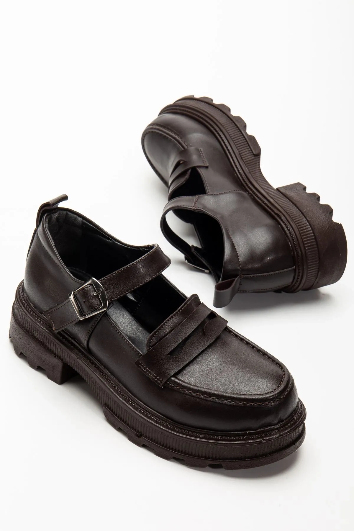 745-771 Kahve Günlük Yüksek Tabanlı Loafer Ayakkabı