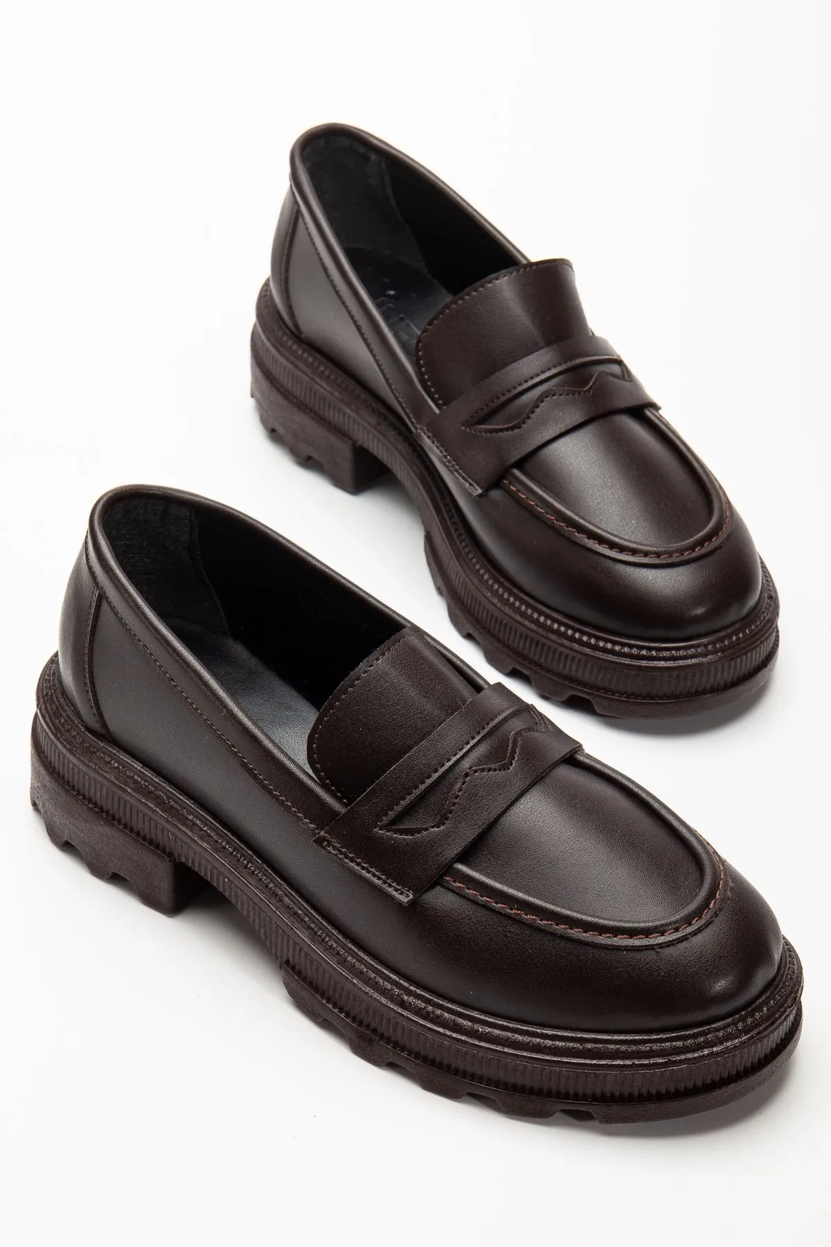 746-759 Kahve Günlük Yüksek Tabanlı Loafer Ayakkabı