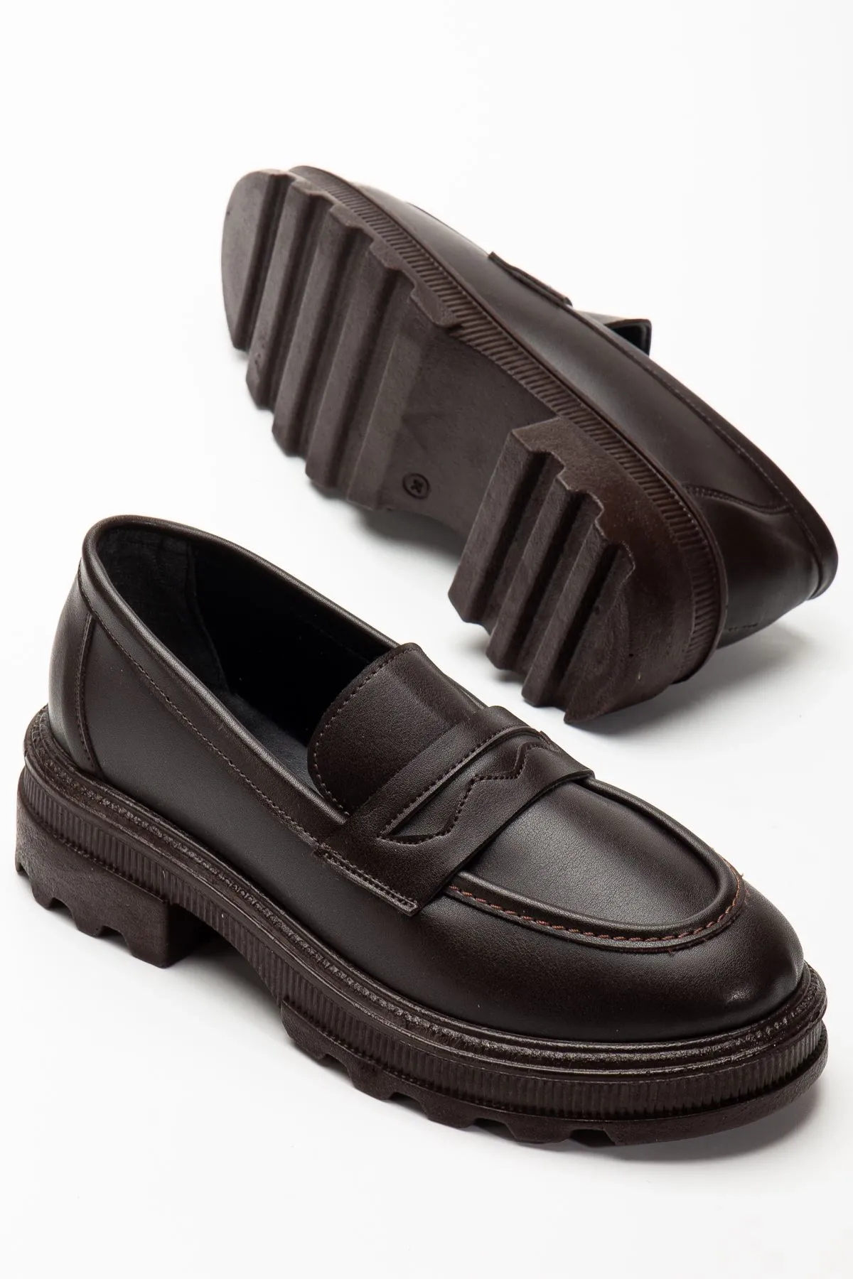 746-759 Kahve Günlük Yüksek Tabanlı Loafer Ayakkabı