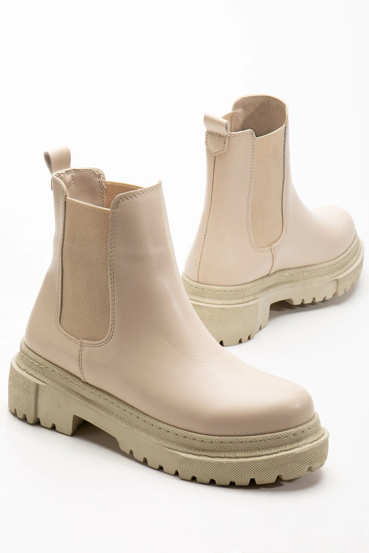 812-2137 Bej Lastikli Günlük Kadın Bot