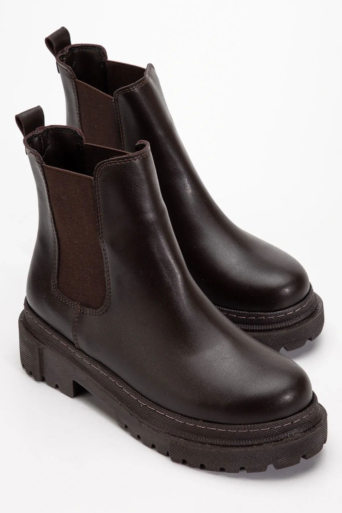 812-2137 Kahve Lastikli Günlük Kadın Bot