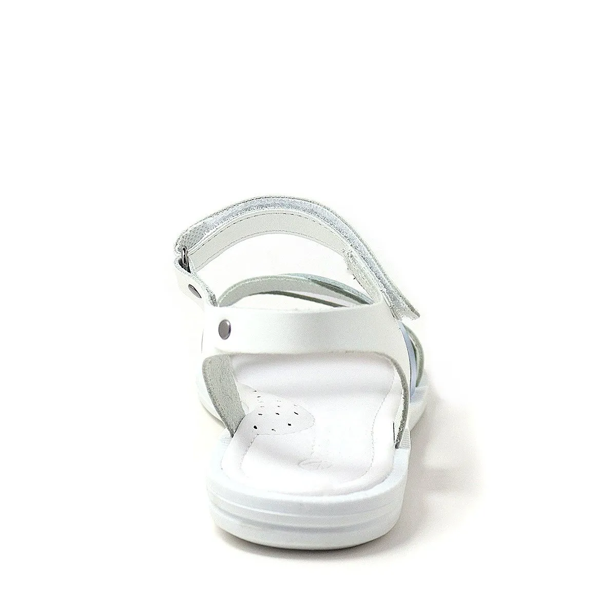 Artico Alexia Hakiki Deri Vaketa Gümüş Beyaz Kız Çocuk Sandalet