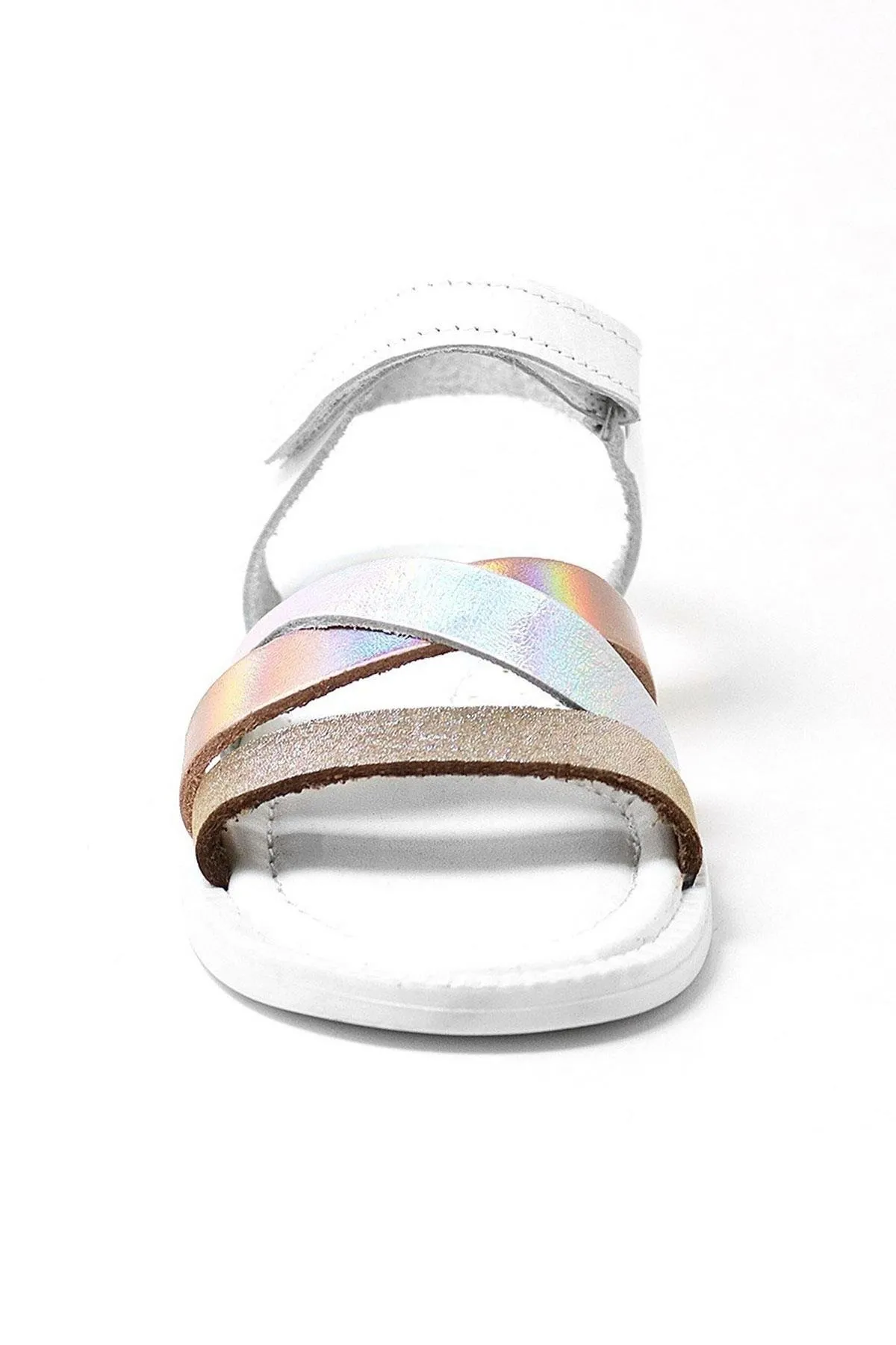 Artico Alexia Hakiki Deri Vaketa Pembe Beyaz Kız Çocuk Bebek Sandalet