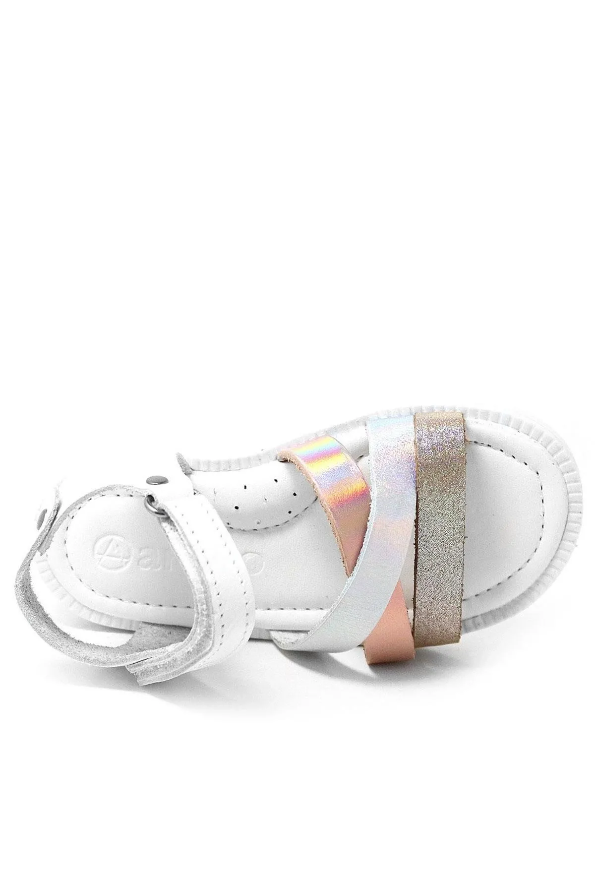 Artico Alexia Hakiki Deri Vaketa Pembe Beyaz Kız Çocuk Bebek Sandalet