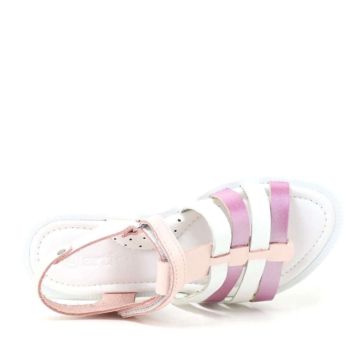 Artico Bellini Hakiki Deri Vaketa Pudra Pembe Kız Çocuk Sandalet