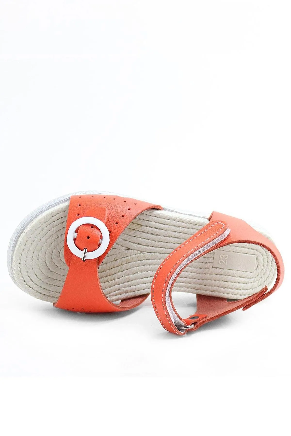 Artico Cariny Hakiki Deri Turuncu Kız Bebek Çocuk Sandalet