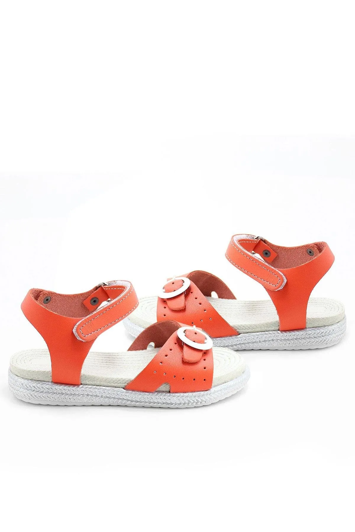 Artico Cariny Hakiki Deri Turuncu Kız Bebek Çocuk Sandalet