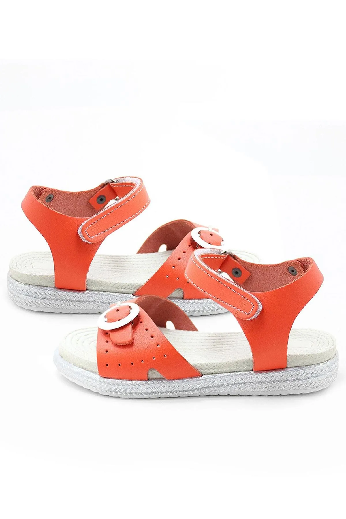 Artico Cariny Hakiki Deri Turuncu Kız Bebek Çocuk Sandalet