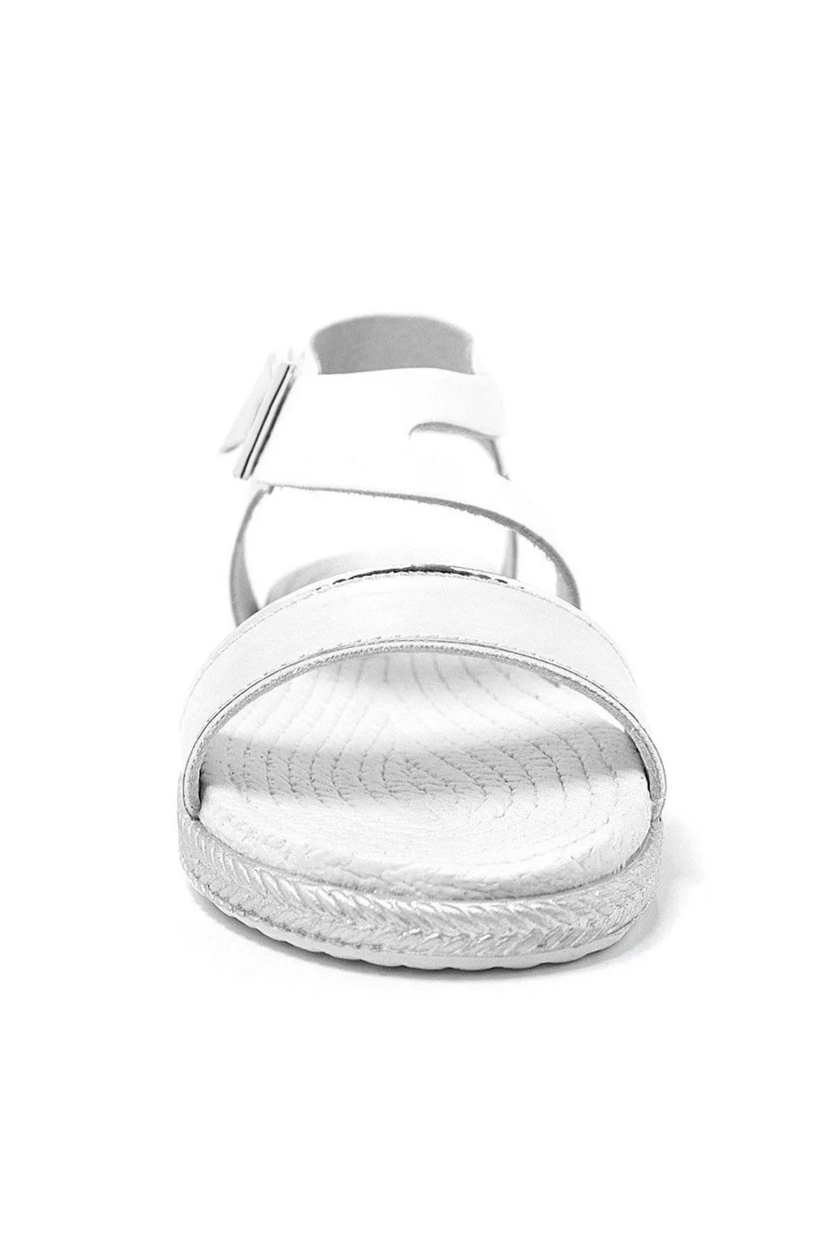 Artico Elenis Hakiki Deri Beyaz Gümüş Kız Bebek Sandalet