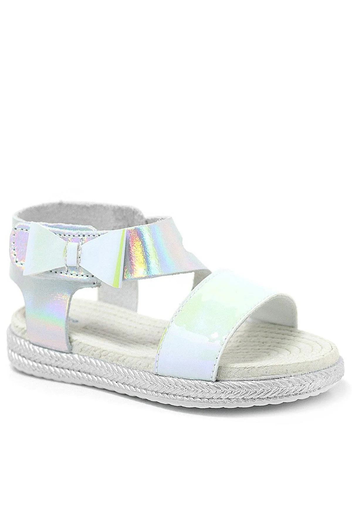 Artico Elenis Hakiki Deri Gümüş Kız Bebek Sandalet