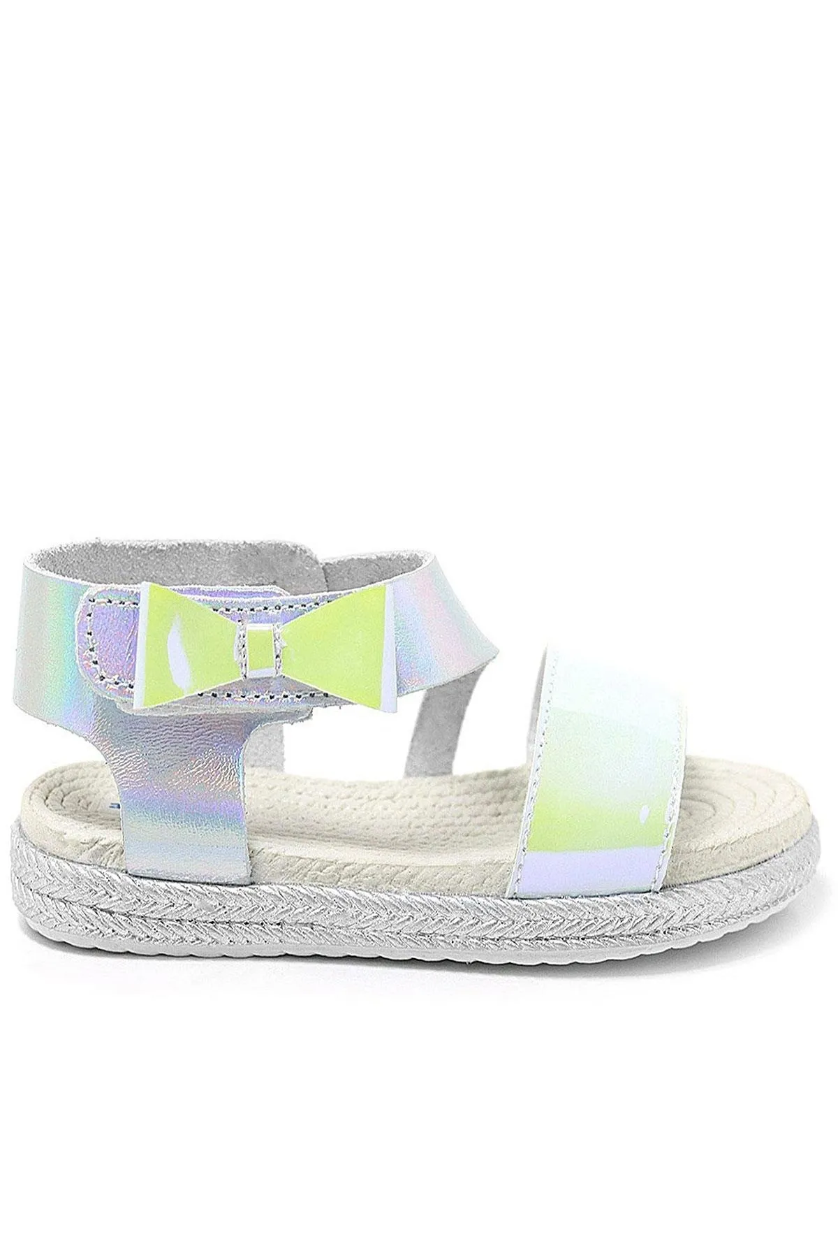 Artico Elenis Hakiki Deri Gümüş Kız Bebek Sandalet