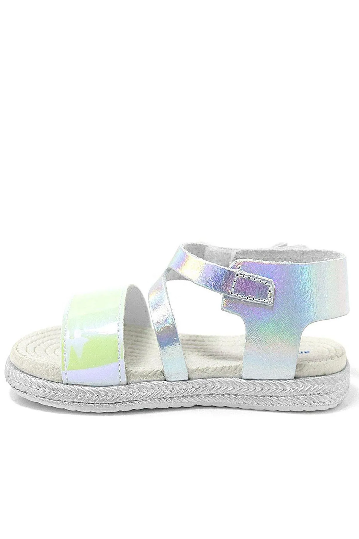 Artico Elenis Hakiki Deri Gümüş Kız Bebek Sandalet