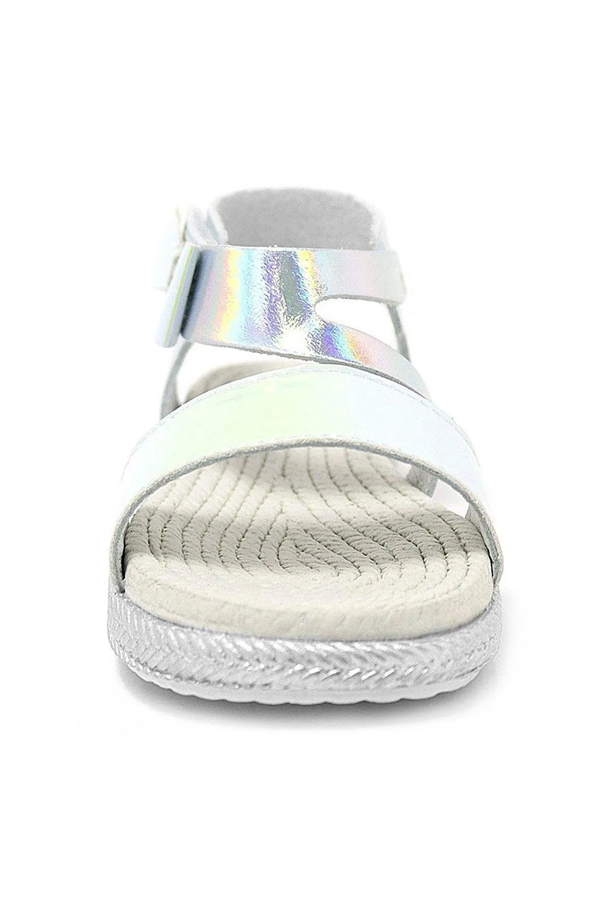 Artico Elenis Hakiki Deri Gümüş Kız Bebek Sandalet