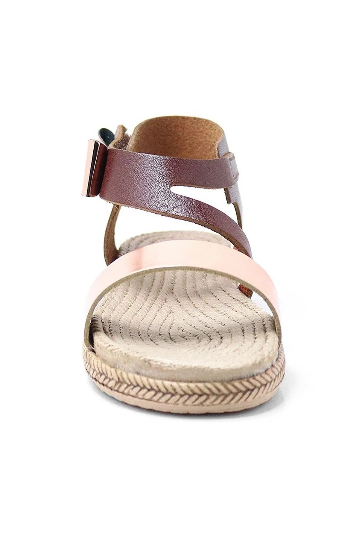 Artico Elenis Hakiki Deri Kahverengi Bakır Kız Bebek Sandalet