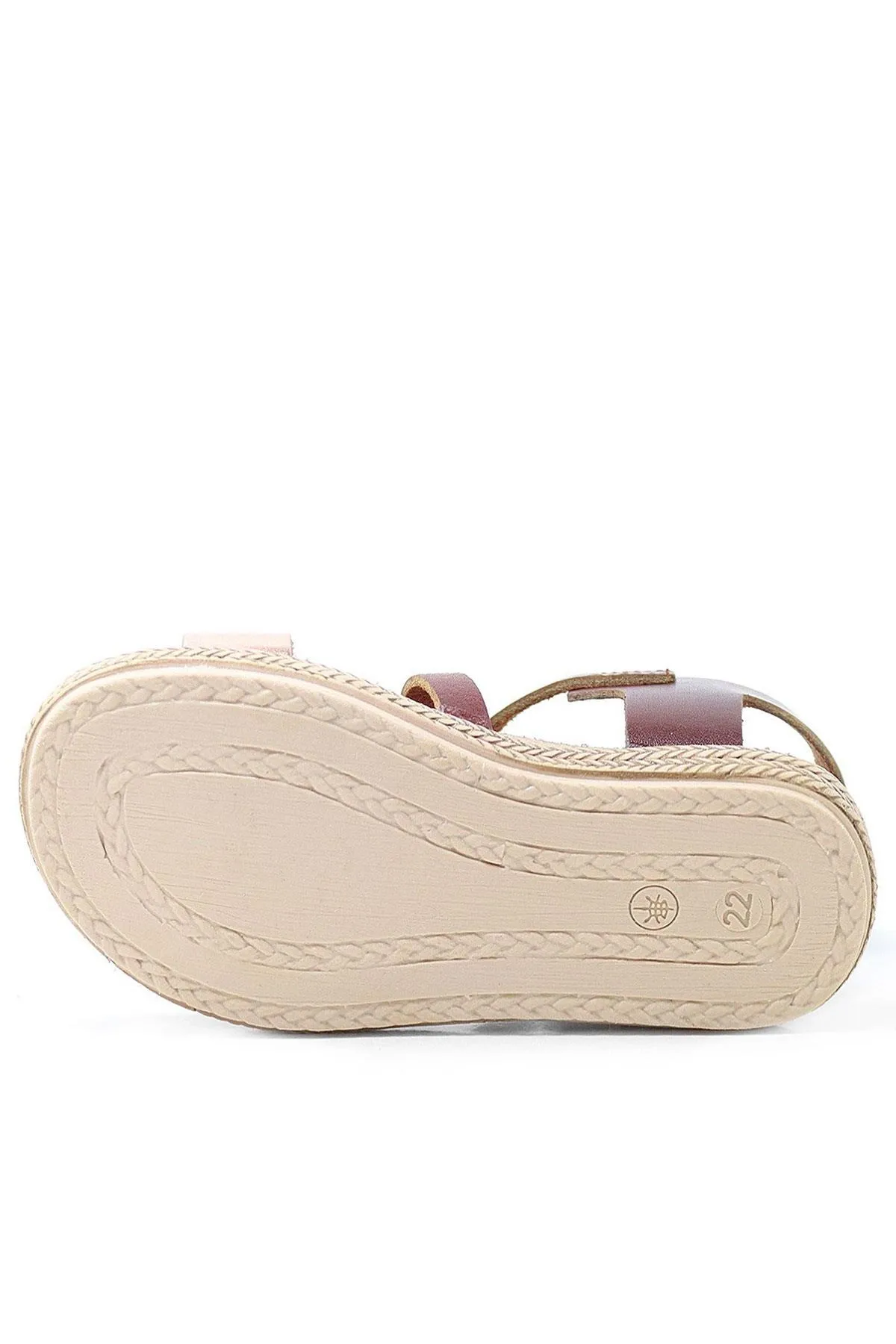 Artico Elenis Hakiki Deri Kahverengi Bakır Kız Bebek Sandalet