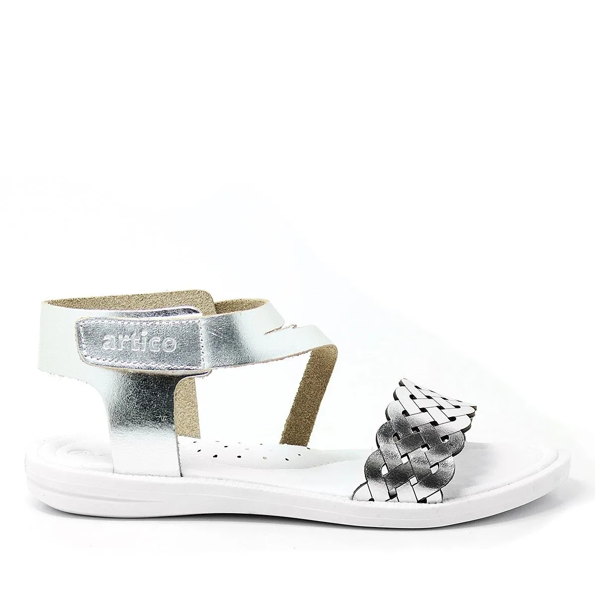 Artico Etoile Hakiki Deri Vaketa Gümüş Gri Kız Çocuk Sandalet