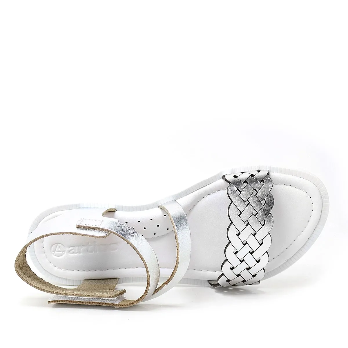 Artico Etoile Hakiki Deri Vaketa Gümüş Gri Kız Çocuk Sandalet