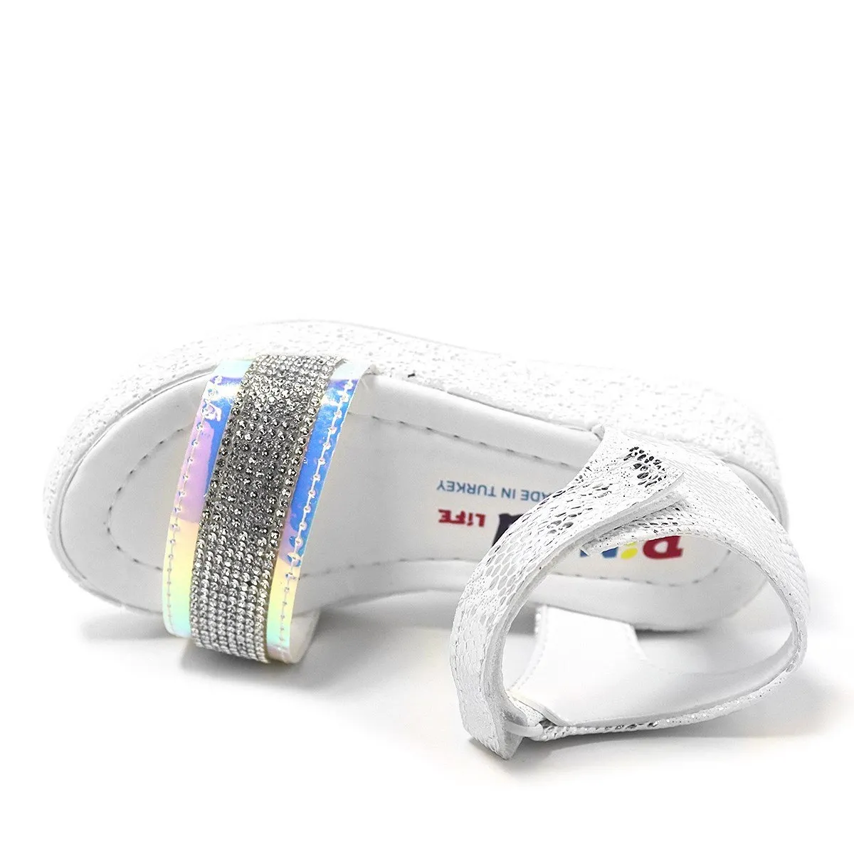 Artico Pingu Gloria Gümüş Taşlı Kız Çocuk Sandalet