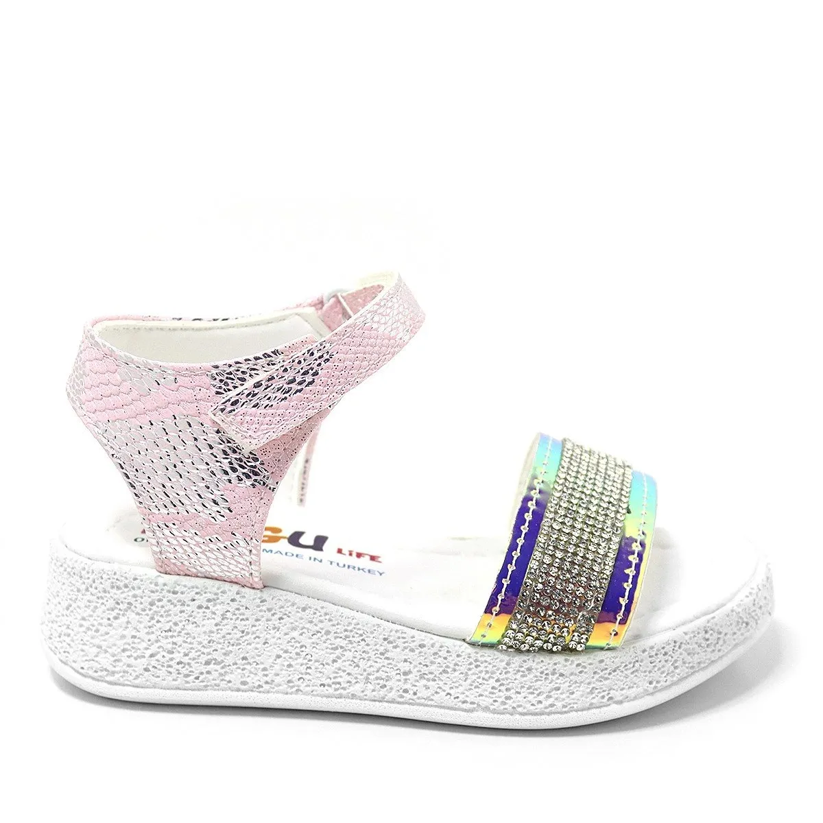 Artico Pingu Gloria Pembe Taşlı Kız Çocuk Sandalet