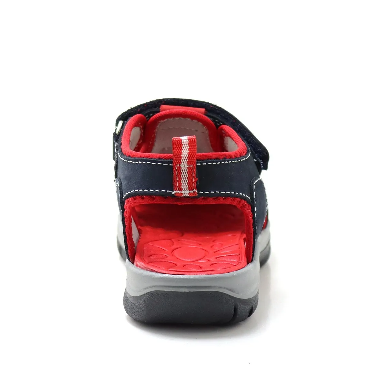 Artico Rock Hakiki Deri Lacivert Kırmızı Çocuk Sandalet