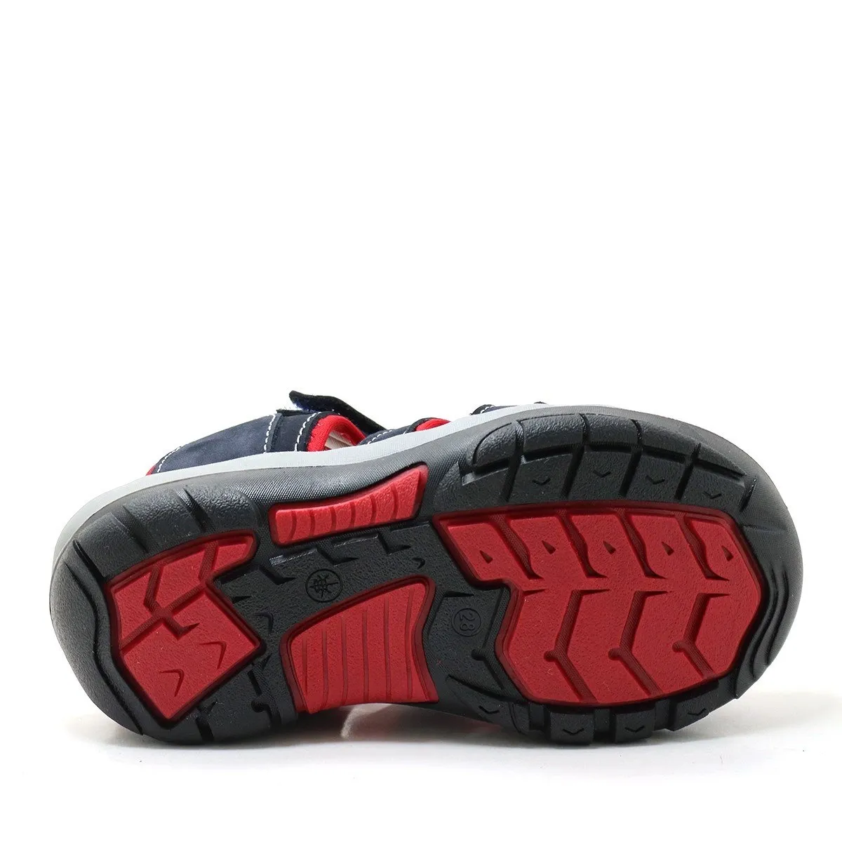 Artico Rock Hakiki Deri Lacivert Kırmızı Çocuk Sandalet