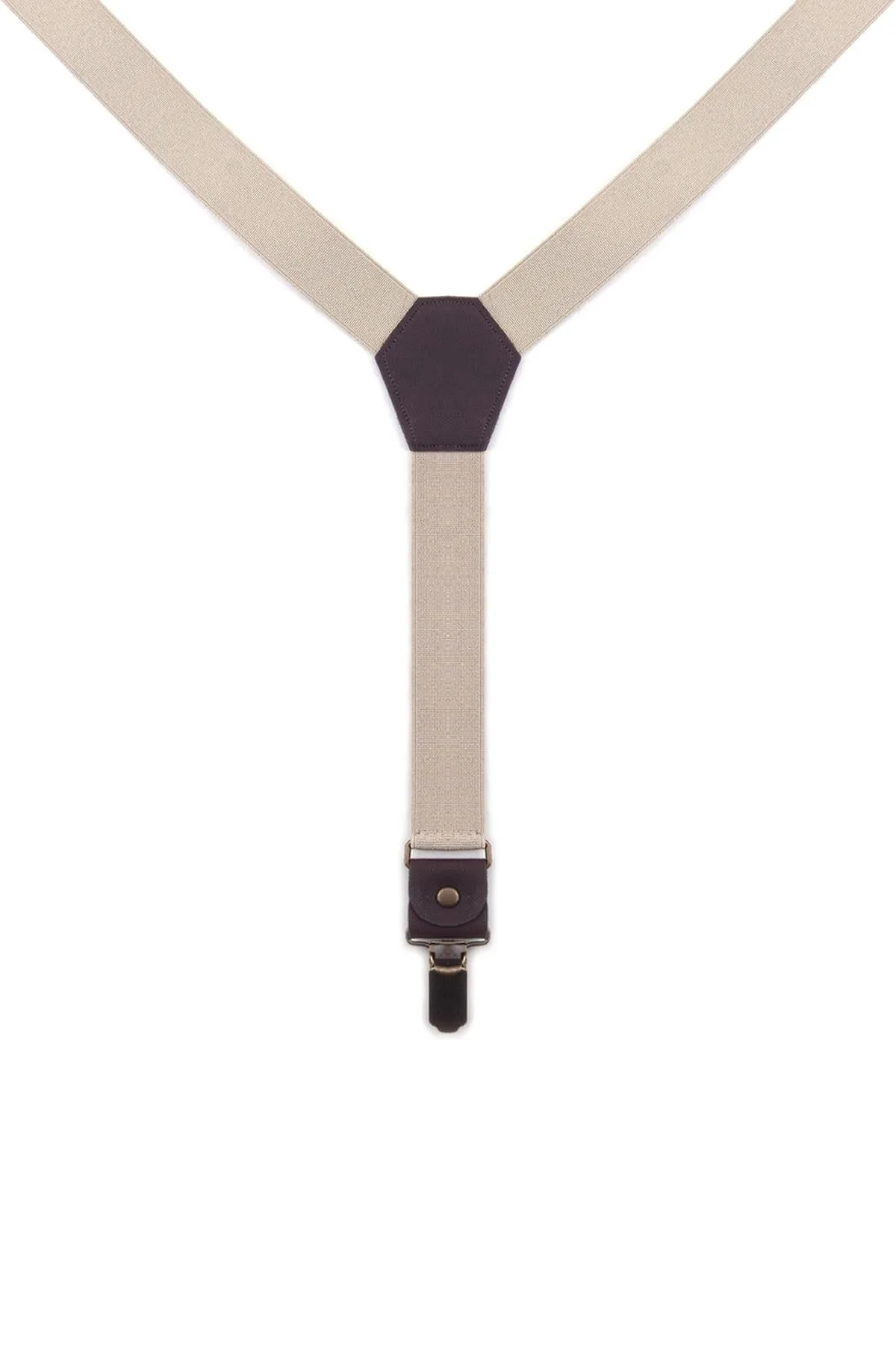 Ayarlanabilir Klipsli Bej Çocuk Kemer Pantolon Askısı