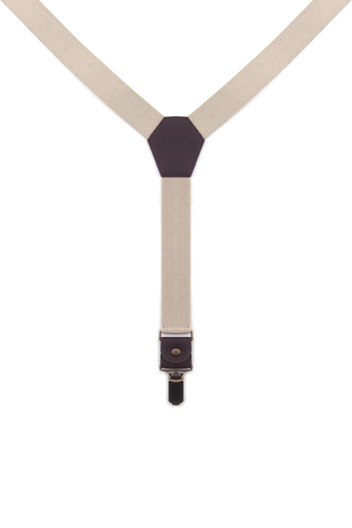 Ayarlanabilir Klipsli Bej Çocuk Kemer Pantolon Askısı