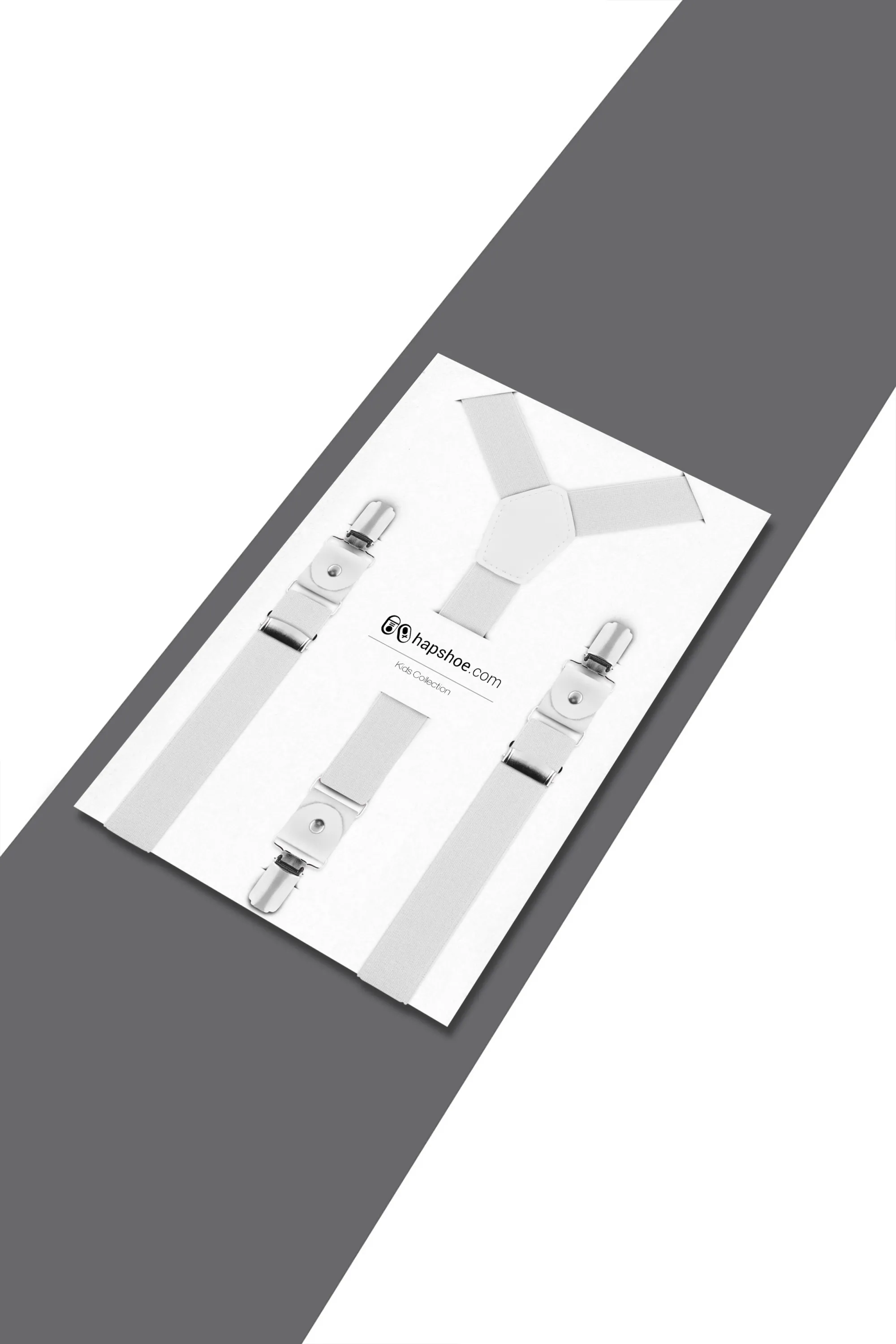 Ayarlanabilir Klipsli Beyaz Çocuk Kemer Pantolon Askısı