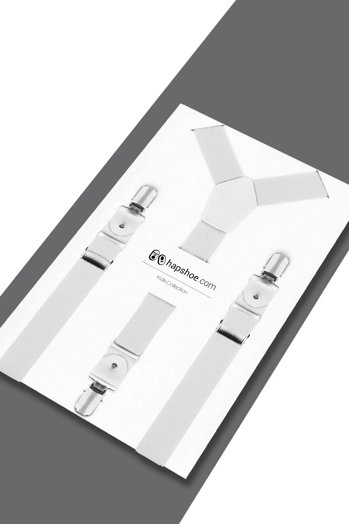 Ayarlanabilir Klipsli Beyaz Çocuk Kemer Pantolon Askısı