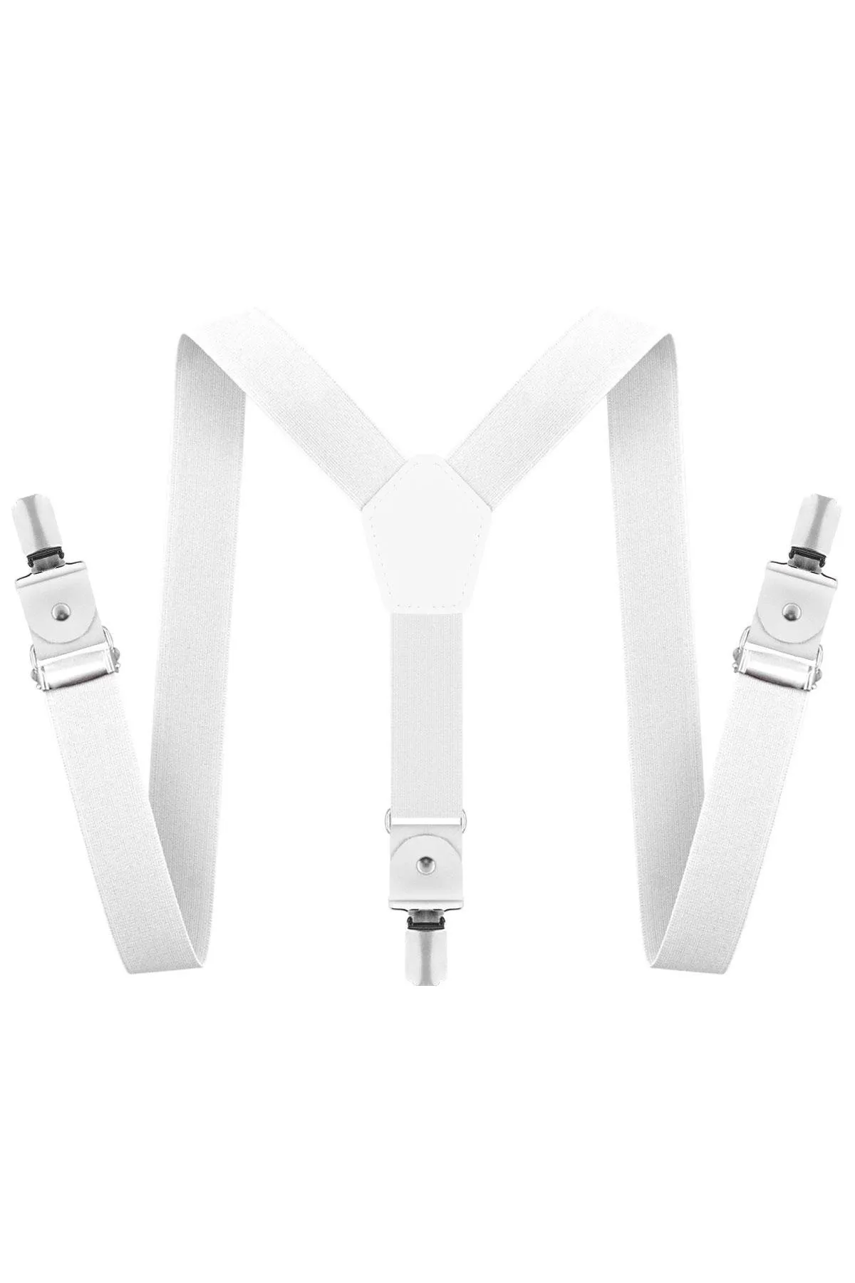 Ayarlanabilir Klipsli Beyaz Çocuk Kemer Pantolon Askısı