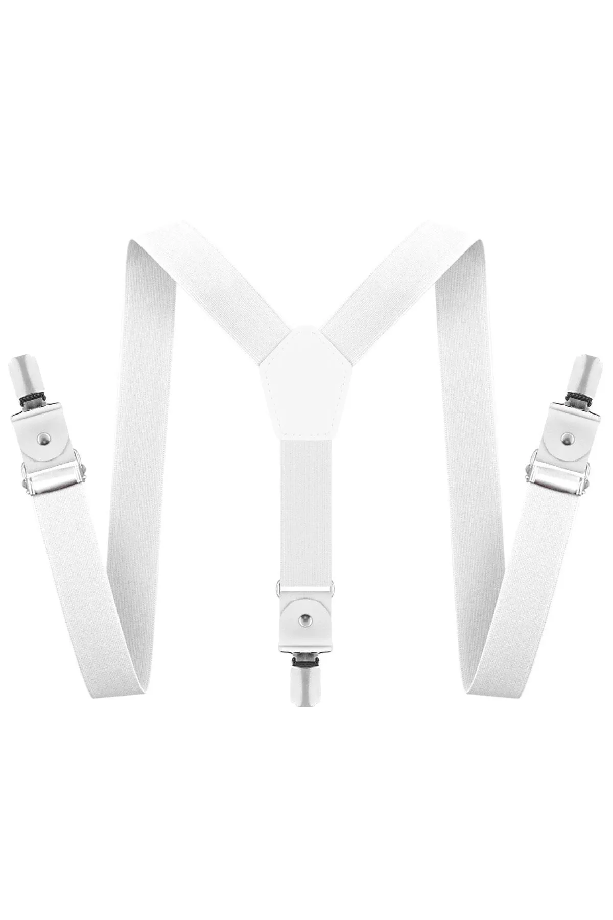 Ayarlanabilir Klipsli Beyaz Çocuk Kemer Pantolon Askısı
