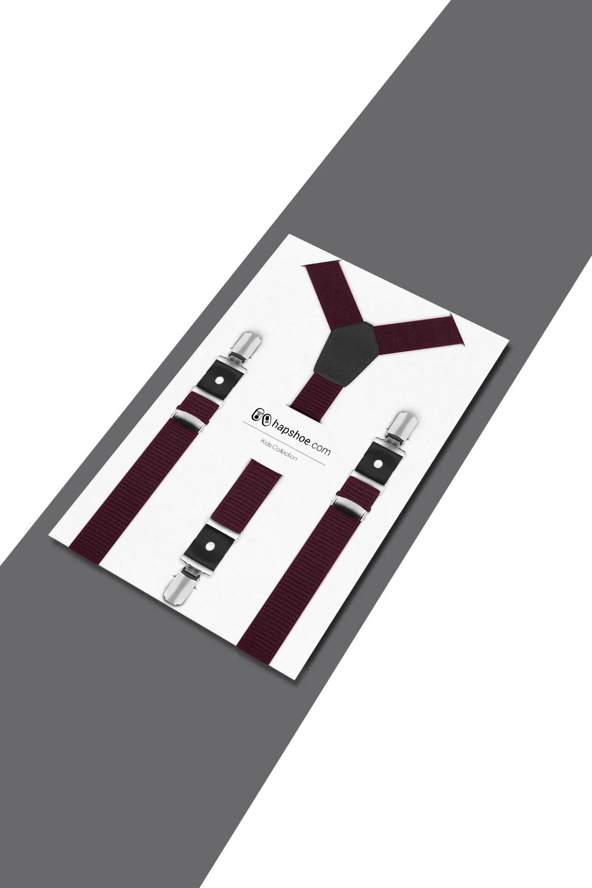 Ayarlanabilir Klipsli Bordo Çocuk Kemer Pantolon Askısı