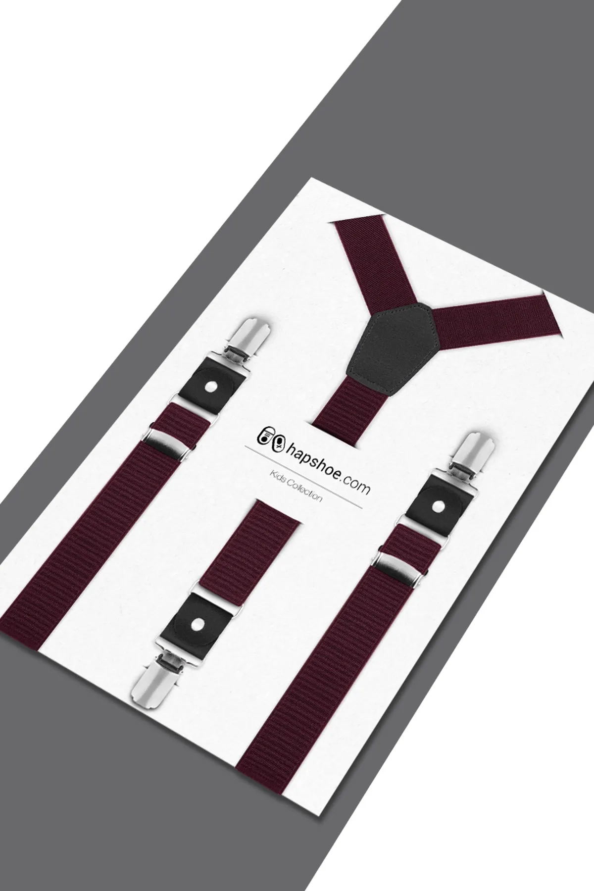 Ayarlanabilir Klipsli Bordo Çocuk Kemer Pantolon Askısı