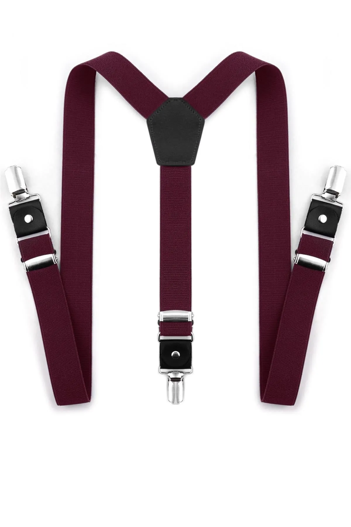 Ayarlanabilir Klipsli Bordo Çocuk Kemer Pantolon Askısı