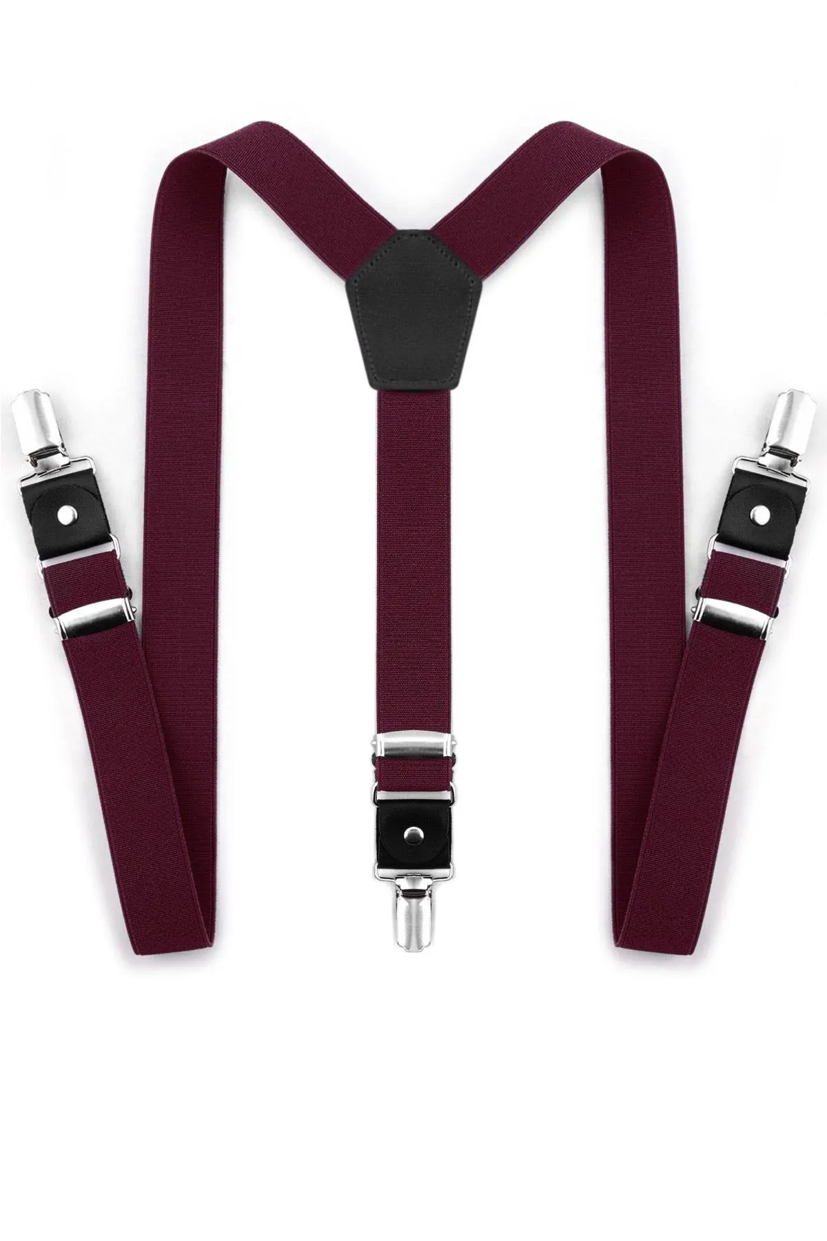 Ayarlanabilir Klipsli Bordo Çocuk Kemer Pantolon Askısı